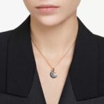 Sublima pendant, Crystal pearl, Moon, Multicoloured, 18K rose gold finish - Image 2