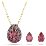 Sublima set Set (2), Pear cut, Red, 18K gold finish