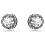 Sublima stud earrings Spike, White, Ruthenium plated