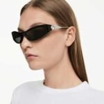 Sunglasses Cat-Eye shape, SK6046, Black - Image 2