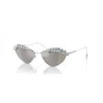 Sunglasses Cat-Eye shape, SK7009, Silver Tone