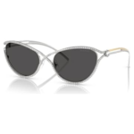 Sunglasses Cat-Eye shape, SK7025, Silver Tone