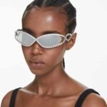 Sunglasses Mask shape, SK7024, Silver Tone - Image 2