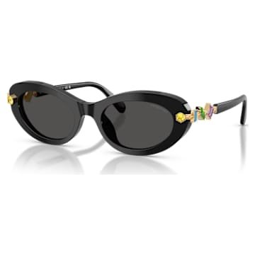 sunglasses-oval-shape-black-swarovski-5724507 Sunglasses Oval shape, Black - Image 1