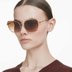 Sunglasses Square shape, SK7029, Gold tone - Image 2