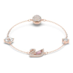 Swan bracelet Swan, Pink, 18K rose gold finish