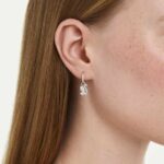Swan drop earrings, Mixed cuts, Swan, White, Rhodium plated - Image 2