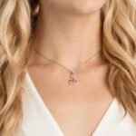 Swan pendant, Swan, Pink, 18K rose gold finish - Image 2