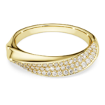 Swarovski Classica band ring, Round cut, White, Sterling silver, 18K gold finish