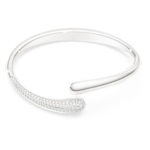 Swarovski Classica bangle Intertwining, Round cut, White, Sterling silver