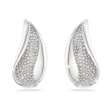 swarovski-classica-clip-earrings-statement-round-cut-white-sterling-silver-swarovski-5745014 Swarovski Classica clip earrings Statement, Round cut, White, Sterling silver - Image 1
