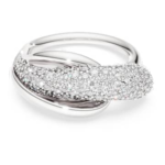 Swarovski Classica cocktail ring Round cut, White, Sterling silver