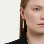 Swarovski Classica drop and hoop earrings Round cut, White, Sterling silver - Image 2
