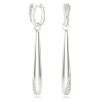Swarovski Classica drop and hoop earrings Round cut, White, Sterling silver