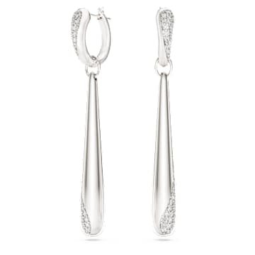 swarovski-classica-drop-and-hoop-earrings-round-cut-white-sterling-silver-swarovski-5740455 Swarovski Classica drop and hoop earrings Round cut, White, Sterling silver - Image 1