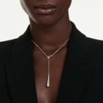 Swarovski Classica Y pendant Round cut, White, Sterling silver - Image 2