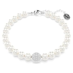 Swarovski Remix Collection strand Crystal pearl, White, Rhodium plated