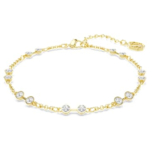 Swarovski Remix Collection strand Round cut, White, 18K gold finish