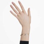 Symbolica bracelet Crystal pearl, Clover, evil eye and horseshoe, Blue, 18K gold finish - Image 2
