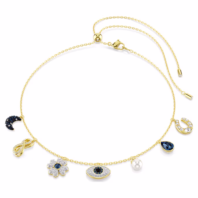 Symbolica choker Crystal pearl, Moon, infinity, clover, evil eye and horseshoe