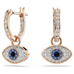 Symbolica drop earrings Eye, Multicoloured, 18K rose gold finish