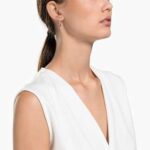 Symbolica drop earrings Moon and star, Black, 18K rose gold finish - Image 2