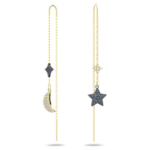 Symbolica drop earrings Moon and star, Blue, Mixed metal finish