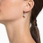 Symbolica drop earrings Star, White, 18K rose gold finish - Image 2
