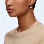 Symbolica hoop earrings Evil eye, Blue, 18K rose gold finish - Image 2