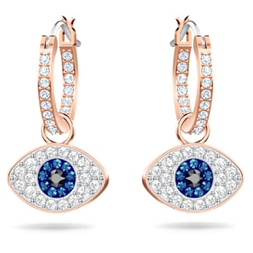 symbolica-hoop-earrings-evil-eye-blue-18k-rose-gold-finish-swarovski-5425857 Symbolica hoop earrings Evil eye, Blue, 18K rose gold finish - Image 1