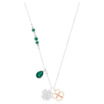 Symbolica pendant Clover, Green, Mixed metal finish