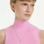 Symbolica pendant Crystal pearl, Round cut, Pavé, Horseshoe, White, Rhodium plated - Image 2