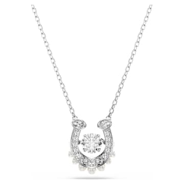 symbolica-pendant-crystal-pearl-round-cut-pave-horseshoe-white-rhodium-plated-swarovski-5736972 Symbolica pendant Crystal pearl, Round cut, Pavé, Horseshoe, White, Rhodium plated - Image 1