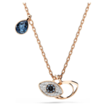 Symbolica pendant, Eye, Multicoloured, 18K rose gold finish
