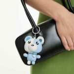Teddy bag charm Bear, Blue, Rhodium plated - Image 2