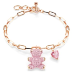 Teddy bracelet Bear, Pink, 18K rose gold finish