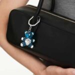 Teddy key ring Bear, Blue, Rhodium plated - Image 2