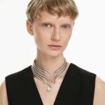 The Vienna Collection choker Feather, White, Ruthenium plated - Image 2