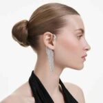 The Vienna Collection ear cuffs Swan, White, Ruthenium plated - Image 2