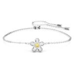 Tough bracelet Flower, White, Mixed metal finish