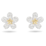 Tough stud earrings Flower, Yellow, Mixed metal finish