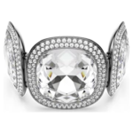 Una Angelic bracelet Cushion cut, White, Ruthenium plated