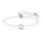 Una Angelic bracelet Mixed round cuts, White, Rhodium plated