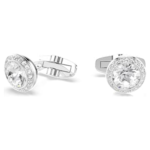 Una Angelic cufflinks Round cut, White, Rhodium plated