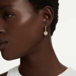 Una Angelic drop earrings, Round cut, White, 18K gold finish - Image 2