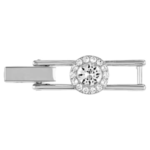 Una Angelic extender Round cut, White, Rhodium plated