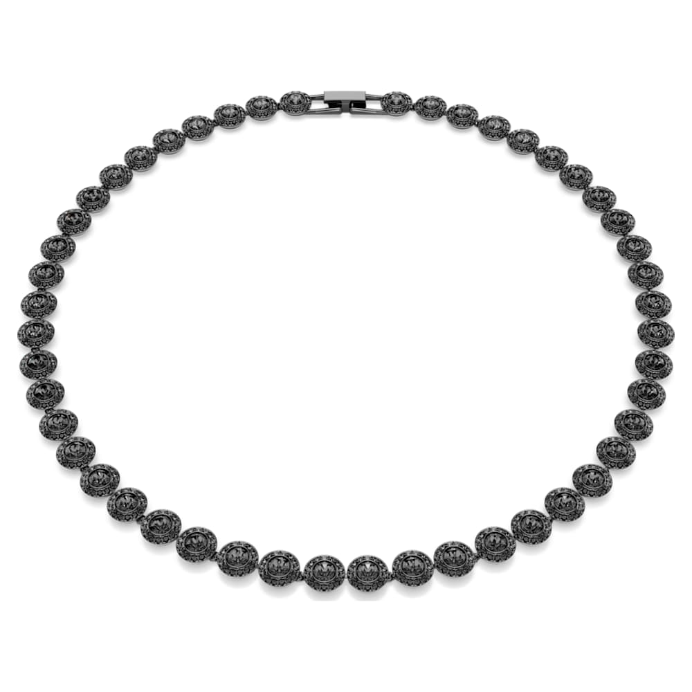 una-angelic-necklace-round-cut-black-ruthenium-plated-swarovski-5709412 Una Angelic necklace, Round cut, Black, Ruthenium plated - Image 1