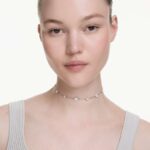 Una Angelic necklace, Round cut, Double sided motifs, White, Rhodium plated - Image 2