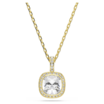 Una Angelic pendant, Cushion cut, White, 18K gold finish