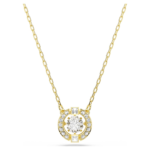 Una Angelic pendant, Mixed cuts, White, 18K gold finish